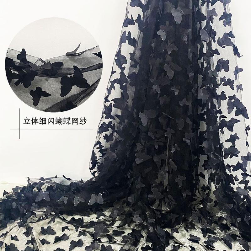 Vải Jacquard Lưới Bướm Bay Ba Chiều Vải Thiết Kế Váy Cưới Sáng Tạo, Vải Nhẹ, Vải Chảy, Năm 2025 0
