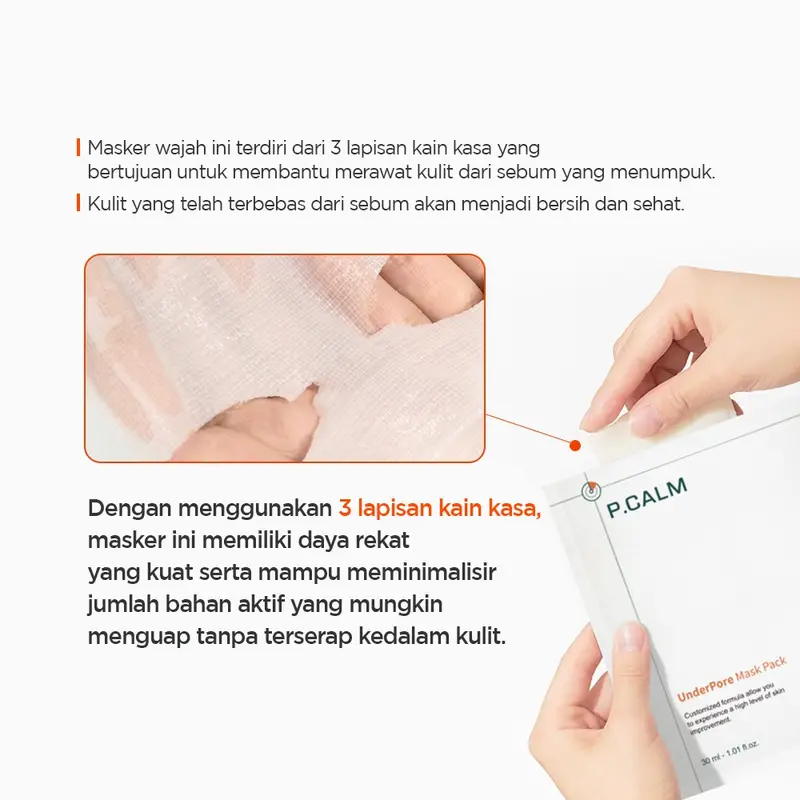 P.CALM Masker UnderPore untuk Mengurangi Sebum dan Menenangkan Kulit 5