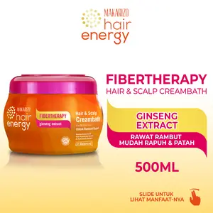 PROMO Makarizo Hair Energy Fibertheraphy Creambath Ginseng Extract 500 mL / Hair Spa / Hair Mask (Maximal beli 2) / Haircare / Perawatan