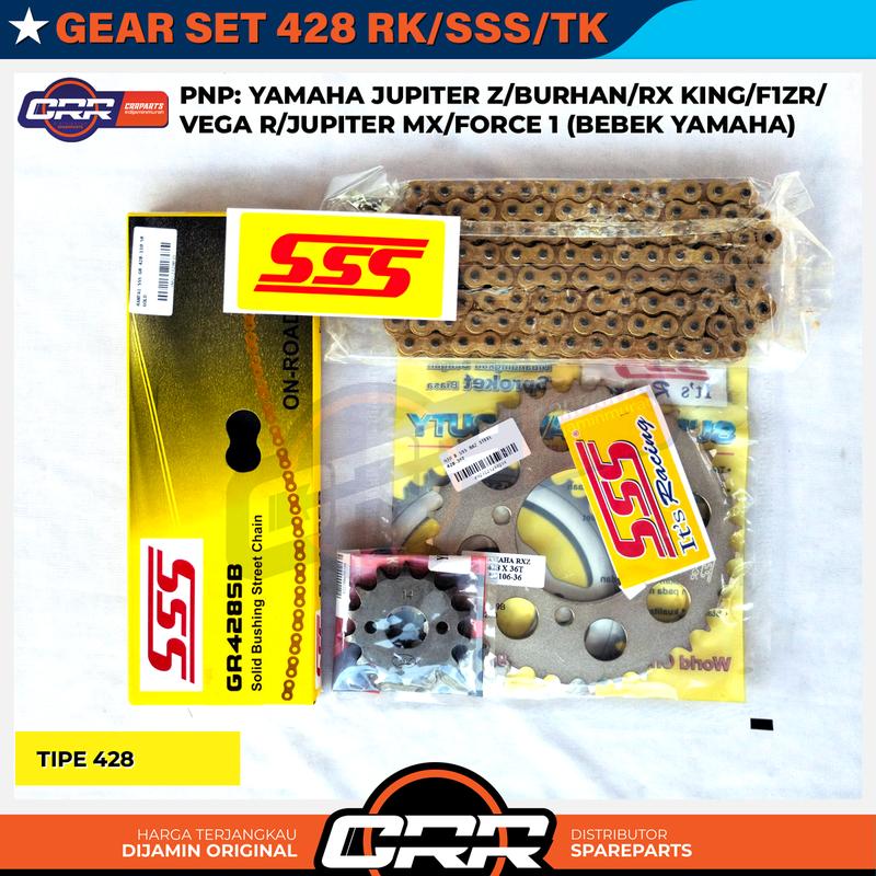 Gear Set SSS Girset 428 Yamaha RX King F1ZR Jupiter Z Vega R - Shop ...