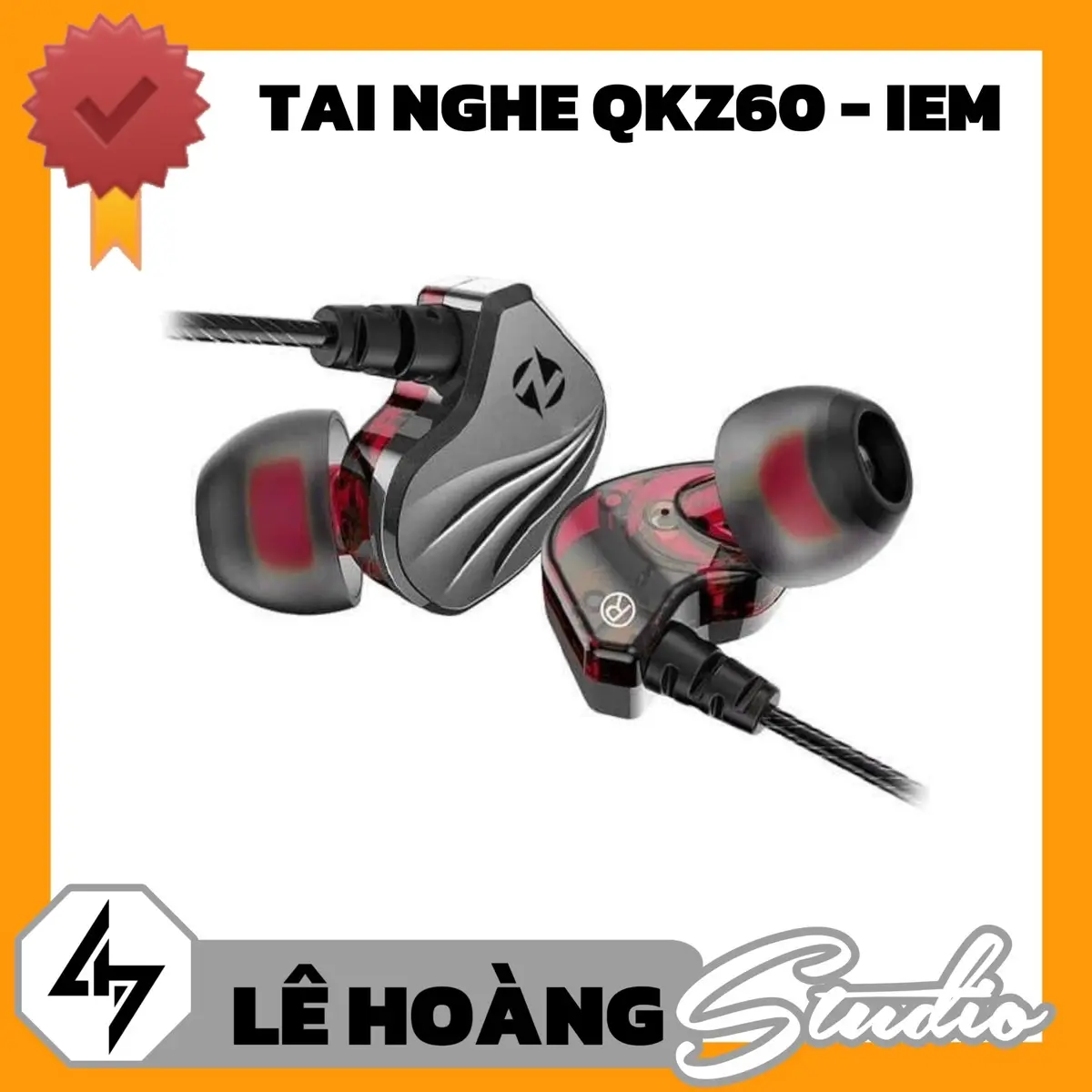Tai nghe QKZ60-IEM chuyên dùng cho thu âm, hát livestream, nghe nhạc với âm bass, treble chi tiết