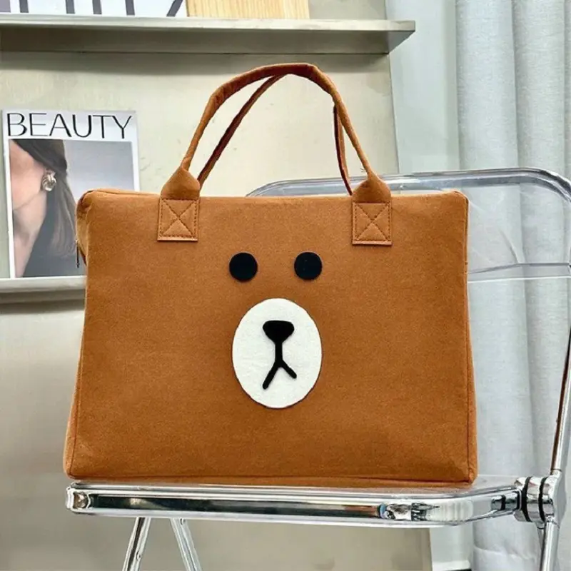 Túi Du Lịch Cỡ Lớn Bằng Vải Nỉ Họa Tiết Hoạt Hình Gấu Dâu.ĐA.A2.aquyen Bag Hoa 925 3