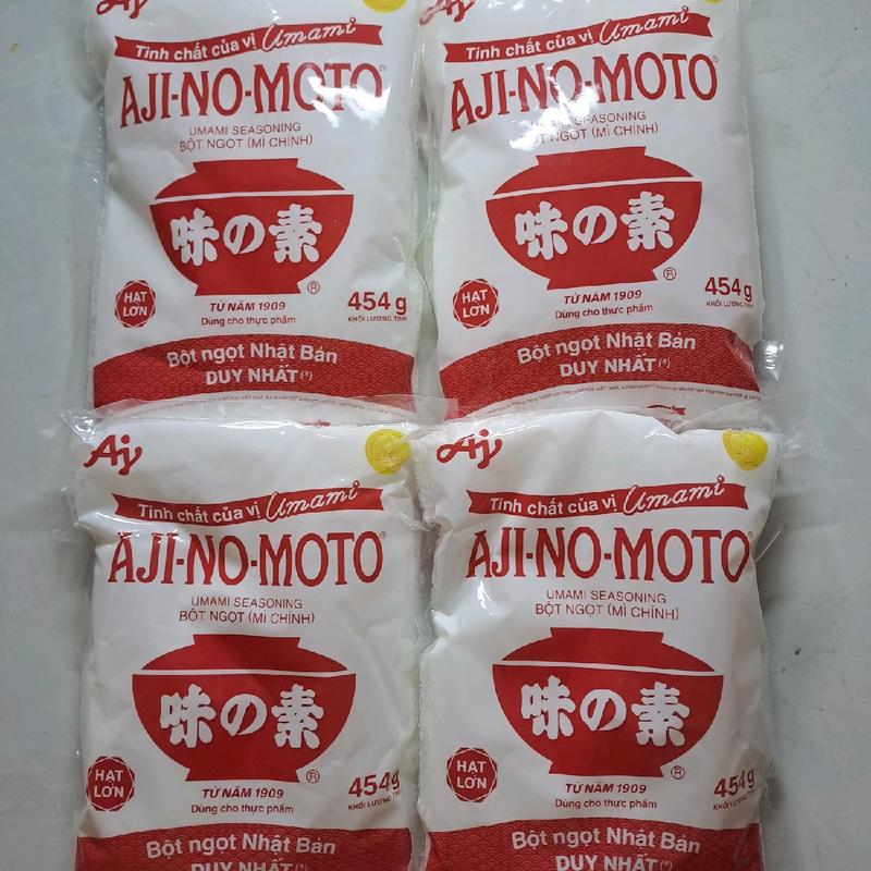  combo 4 bịch bột ngọt ajinomoto 454gr Hạt Lớn 