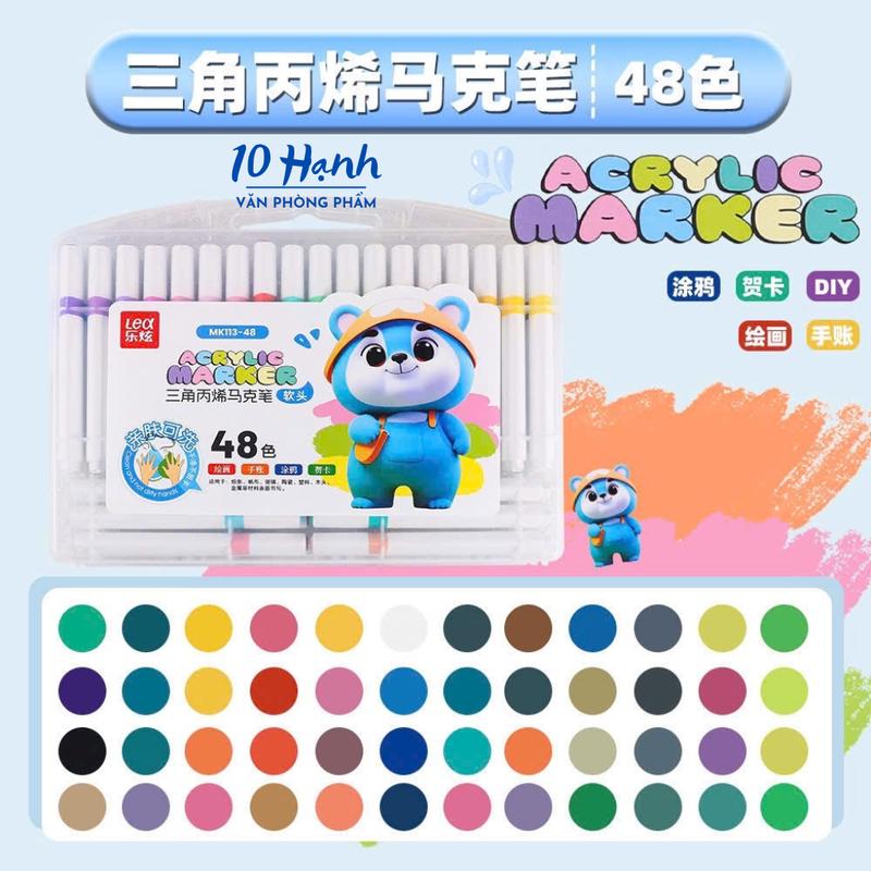   MK113  Bút Dạ   Bút Lông Màu Acylic  Bút Màu Acrylic Marker MK 113 - 12 MÀU   18 MÀU   24 MÀU   36 MÀU   48 MÀU Thân TAM GIÁC ĐẦU NHỌN Chống Nước Vẽ Trên Mọi Chất Liệu Màu Cao Cấp 