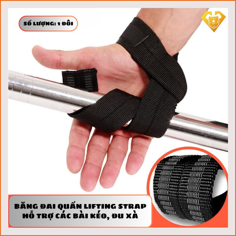 [ 1 Cặp ] Dây Kéo Lưng Lifting Straps SKDK 7635 Hỗ Trợ Deadlift Hít Xà Tập Lưng Xô (1 đôi)
