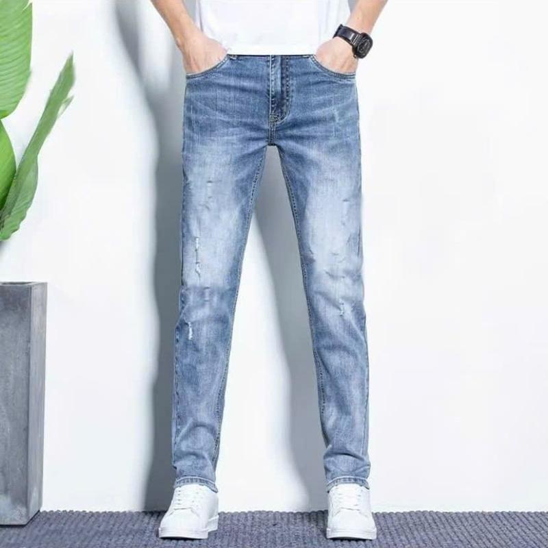 Quần Jean Nam Co Giãn Xanh Phối Sáng Xịt Thời Trang Mới, Slim Fit, Chất Liệu Vải  Cotton 4 Chiều