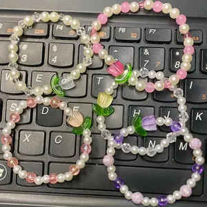 Gelang manik tulip | gelang manik tulip lucu | gelang korea