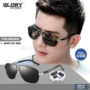Kacamata Hitam Pria Keren  Polarized Original Sunglasses Lensa Anti silau Kelas Premium 8521 Eyewear