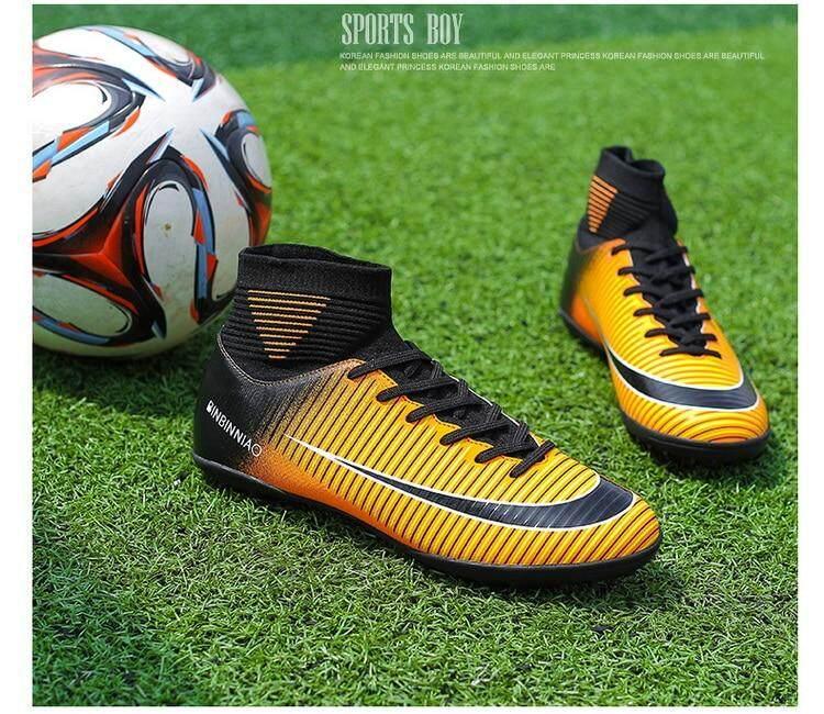 Product Introduction of Giày Futsal dành cho nam và nữ, giày bóng đá có gai dài đến mắt cá chân, giày cao cổ, giày thể thao trong nhà 12