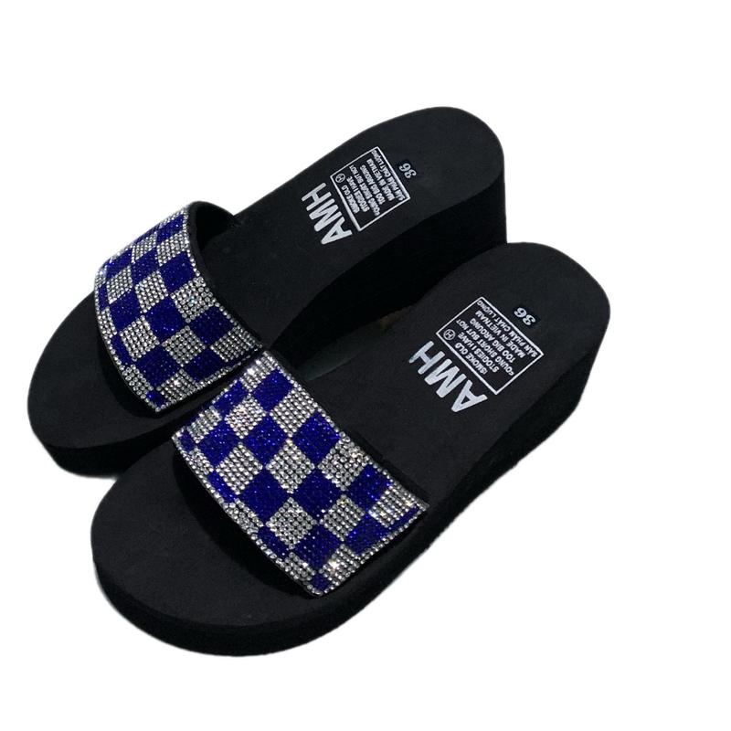 Dép quai ngang đính đá đế xốp đúc 5cm - 7cm - 9cm - 12cm ( chân tròn , đầy tăng 1 size ) 1