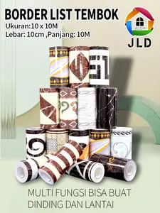 Sticker Dinding Border Premium Quality 10MOTIF Glossy 10CM X 10M -COD [BAYAR DITEMPAT]