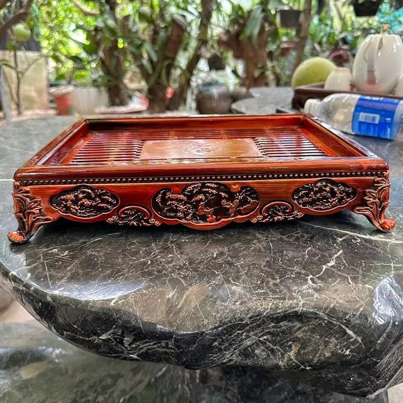 Khay trà Dáng Sập Vân Giả Gỗ,  Nhựa  Nguyên chất  Cao cấp lịch sự  hoa tiết đẹp sang trọng độ bền cao 1