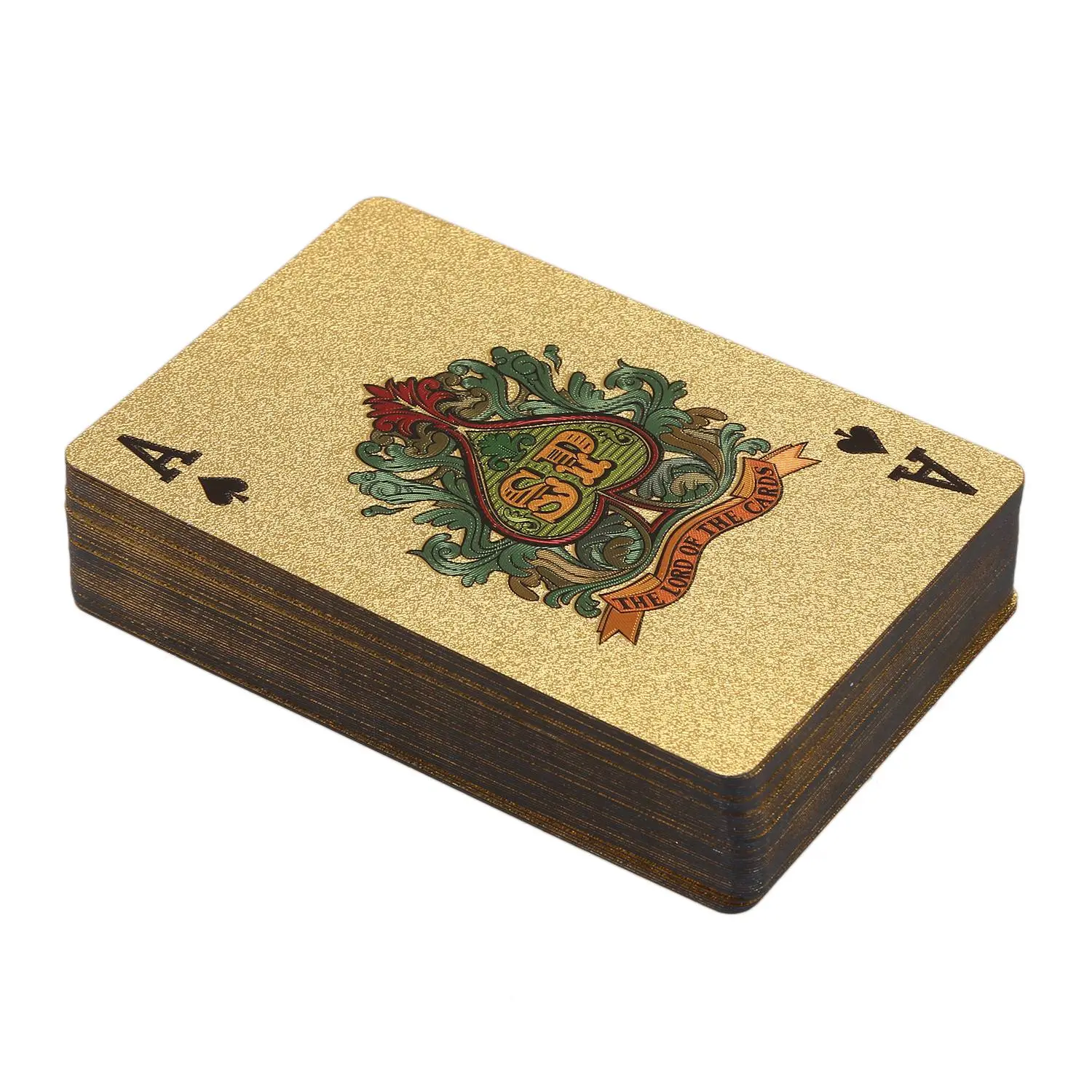 1Pc 24K Gold Playing Cards Plastic Poker Game Deck Foil Pokers Pack Cards Waterproof Card