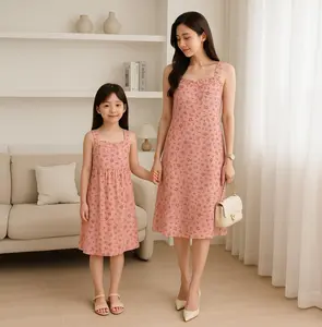 SH | {READY] Dress laila Bahan Viskin Tanpa Lengan Dress Midi Wanita Motif Casul Elegant