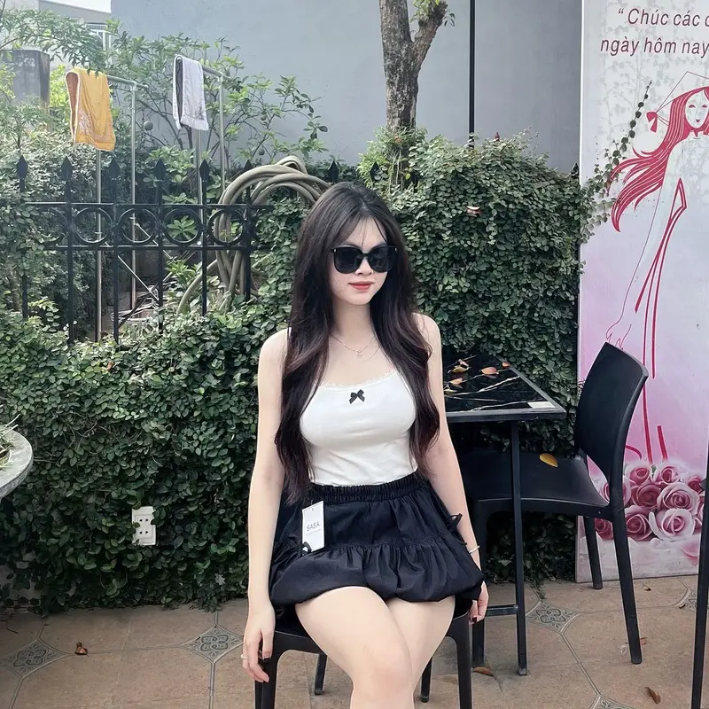 ￼Chân Váy Nơ Phồng 2 Lớp Chất Gió Mát Nhẹ Có Quần Trong Hàng Đẹp Nên Dáng Siêu xinh Nữ Women 1