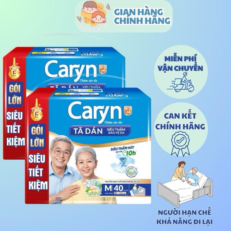 Tã Bỉm Dán người già, người lớn, mẹ sau sinh Caryn Siêu Thấm Size M40/L40/XL20 Miếng
