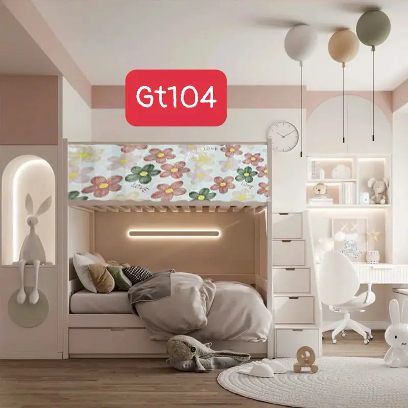 [có size 3m] Rèm che gác lửng, rèm DÁN KÈM GAI DÁN lan can gác trọ vải poly 7