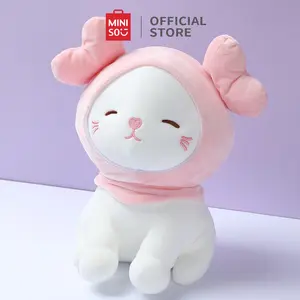 MINISO Boneka Kucing Lucu Lembut Mainan Mewah Kucing dengan Penutup Mata Kado Anak Plush Toy