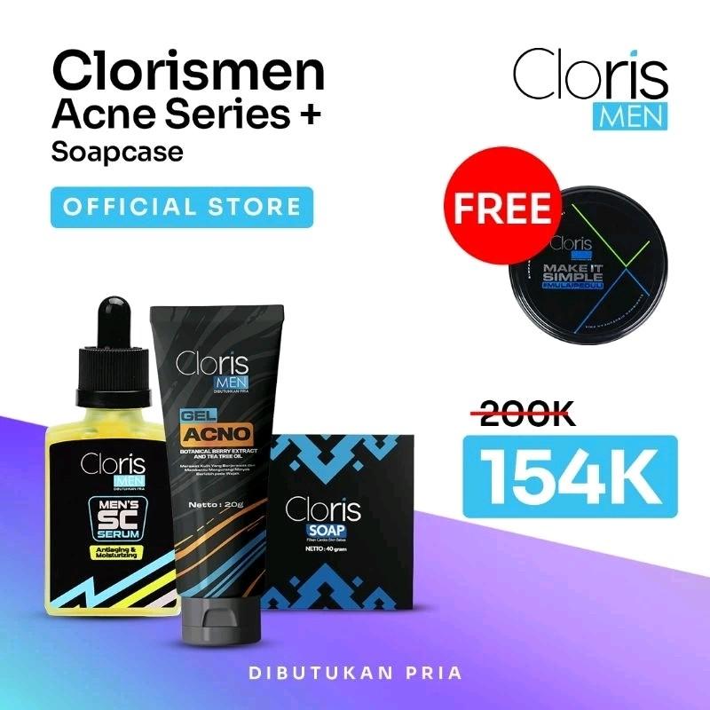 Skincare Paket Acno Series Clorismen Paket Untuk Menghilangkan Jerawat serta Bopeng Paraben Free Serums sabun pria 1
