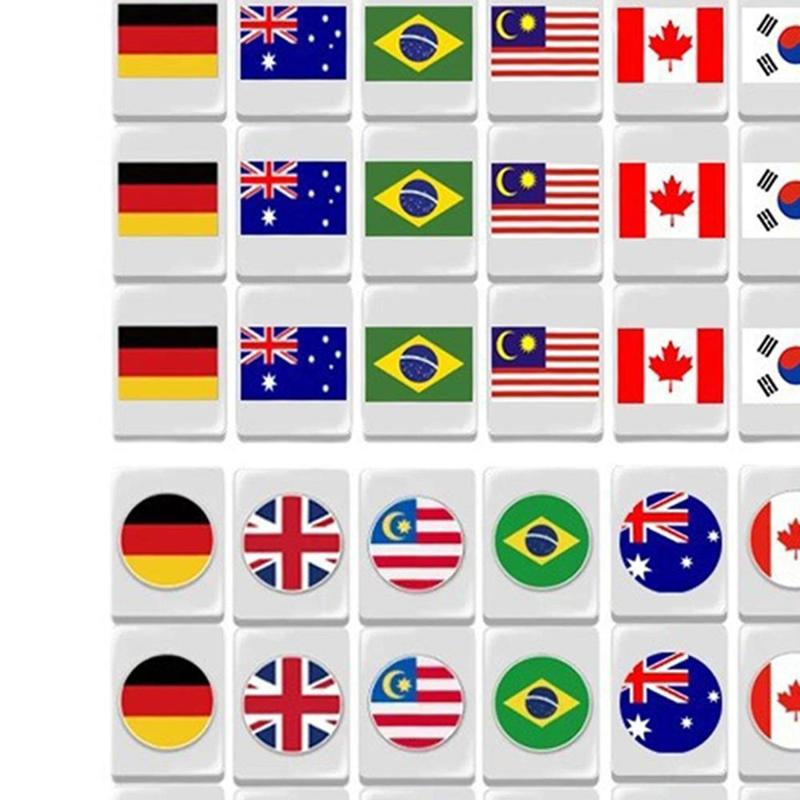 Product Introduction of 64Pcs Mahjong Game Set Leisure Time Travel Chinese Family Friends Portable Table Game Chinese Game Play 30mm Mini Mahjong Tiles 2