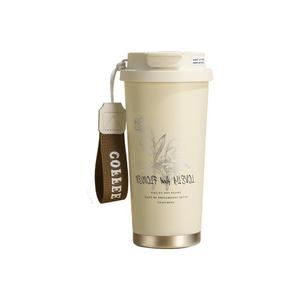 Cawan Kopi Seramik, Rekaan Lily of the Valley, Untuk Lelaki dan Wanita, Penggunaan Dwi Rasmi, dengan Tali, Diperbuat daripada Keluli Tahan Karat 316, Sesuai untuk Pelajar, Cawan Berdikari Merah Kitchenware