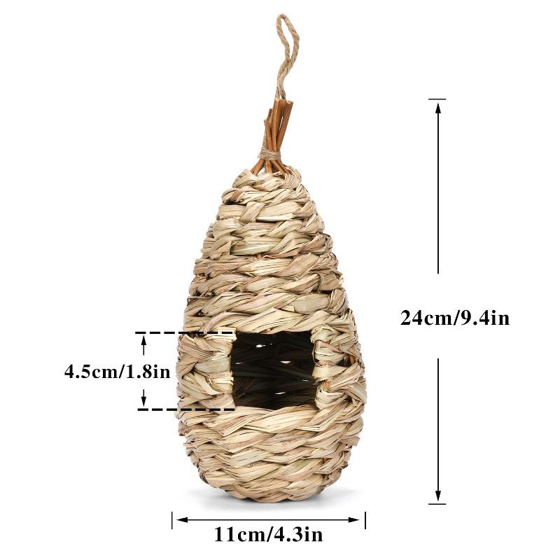 Product Introduction of Pet Hanging Bed Birds Nest Outdoor Hand-weaved Decorative Bird House Bird Cage Shelter for Garden Decoration Pet Bedroom 1