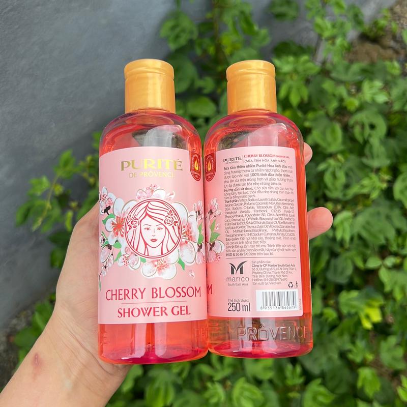 2 CHAI = 500ML Combo 2 Chai Sữa Tắm Purite Hoa Anh Đào Cherry Blossom