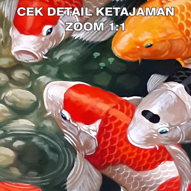 Poster Jumbo REPRODUKSI LUKISAN SATWA : IKAN KOI #MSC021 - ukuran 50 x 70 cm 3