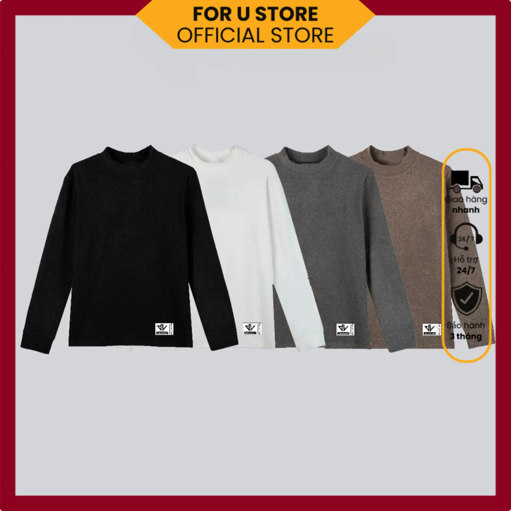 Áo giữ nhiệt nam nữ dài tay unisex chất nỉ bông, áo thu đông cao cổ, co giãn lót nỉ 2 mặt local brand 2.0