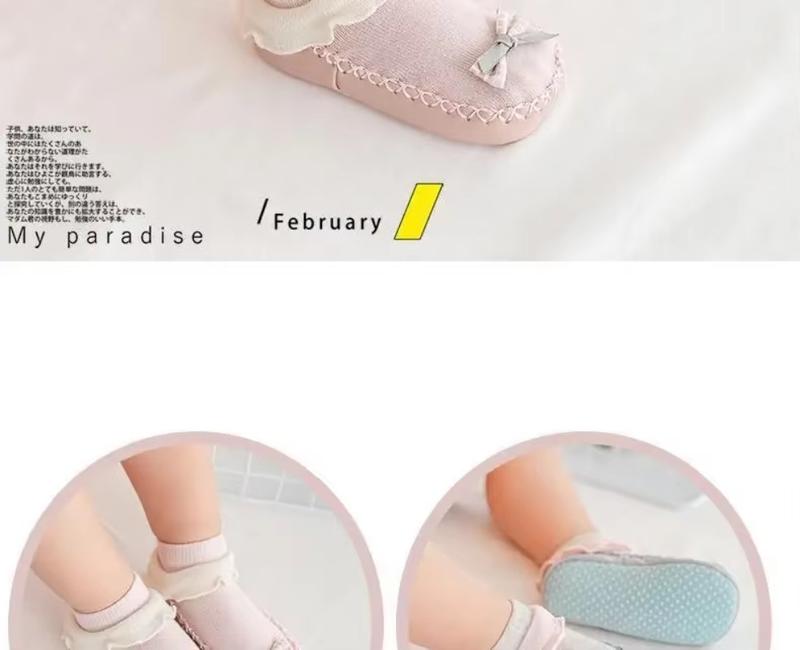 Product Introduction of Kasut dan Stokin Bayi Baru Lahir, Model Musim Luruh dan Musim Sejuk, Bahan Kapas, Stokin Bayi Perempuan, Rekaan Ikatan bentuk rama-rama Kartun, Tidak licin, Sesuai untuk Kanak-kanak, Termasuk Stokin Baby 17