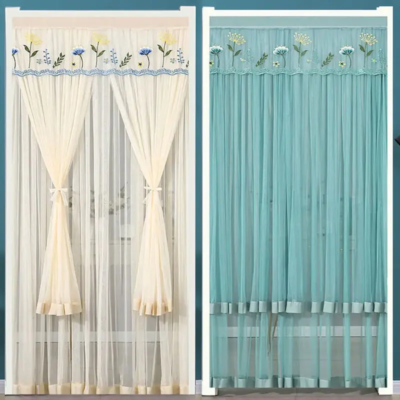 Rèm chống muỗi, 1 bộ, 100x200cm, Rèm lưới ren không cần đục lỗ, Thích hợp cho phòng Khách và phòng ngủ, Đồ dùng trang trí nội thất chung 8