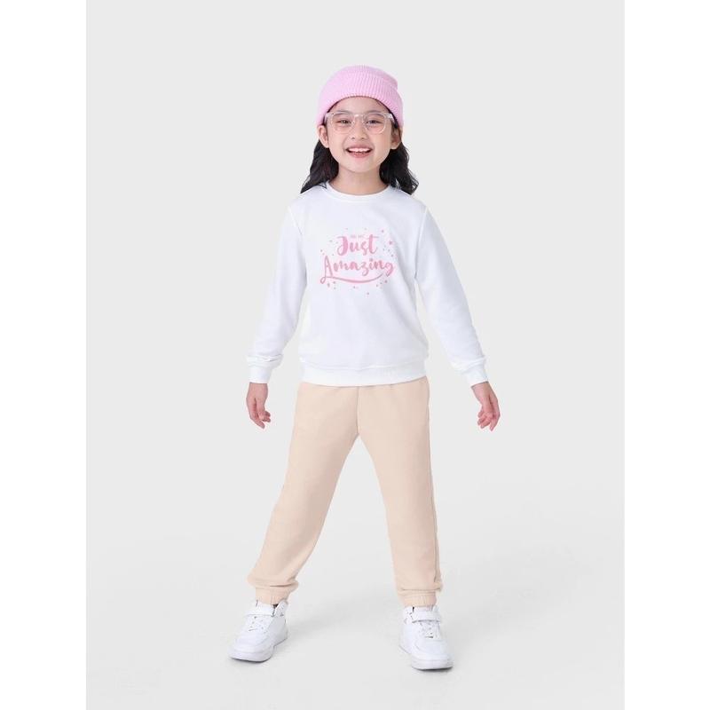 Quần nỉ bé gái CANIFA cạp chun dáng suông bo gấu ML23 1BP23W002