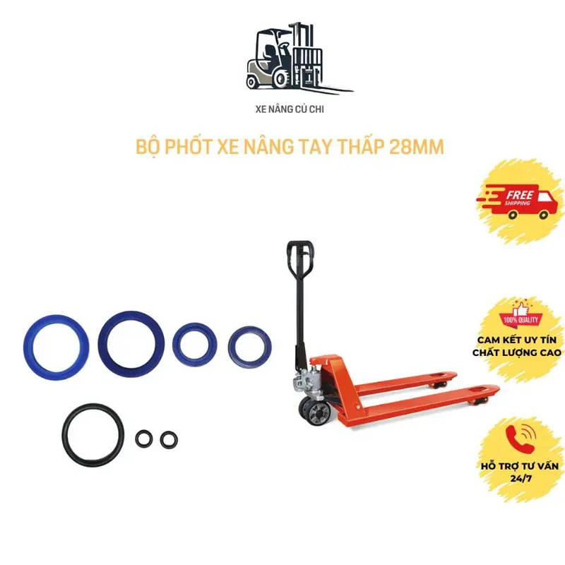 Phốt xe nâng tay thấp 2500kg, 3000kg, phốt xe nâng tay cao ngăn bụi, dầu, phốt xe nâng tay thấp và xe nâng tay cao, phốt nhớt xe nâng tay thấp chống mài mòn, phốt xe nâng tay chính hãng 3