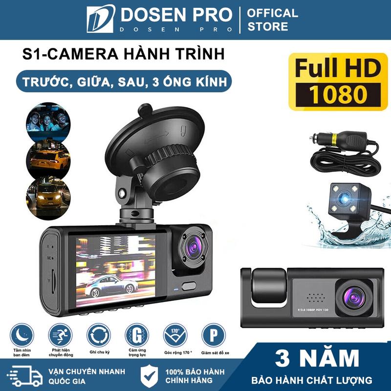  Camera hành trình ô tô Taxi hỗ trợ kết nối 3 mắt ghi hình tốc độ cao full HD 1080p hồng ngoại siêu nét twistex  dashcam 