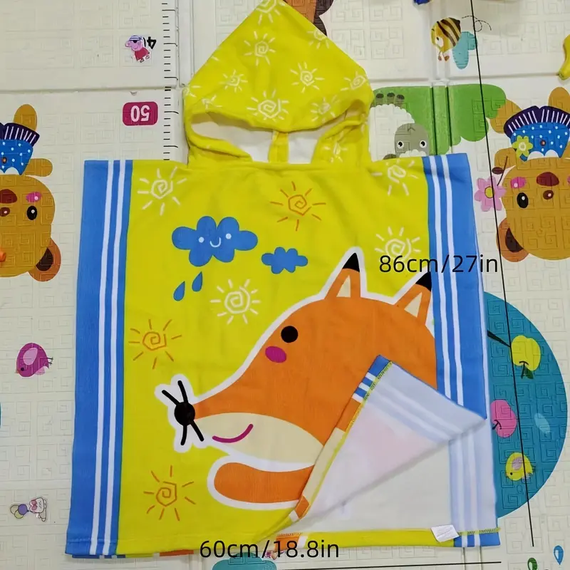 Adorable Cartoon Hooded Bath Towel for Youngsters - Soft, Absorbent & Cozy with Cute Designs - Perfect Gift for Boys & Girls 4