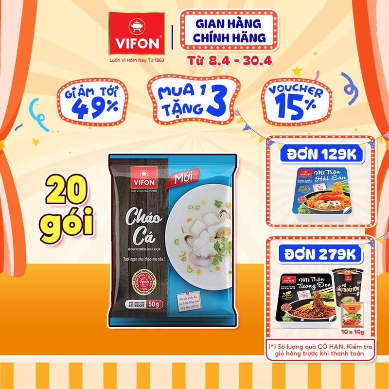 Set 20 gói Cháo Thịt Bằm/ Cháo Gà/ Cháo Cá VIFON 50gr / Gói