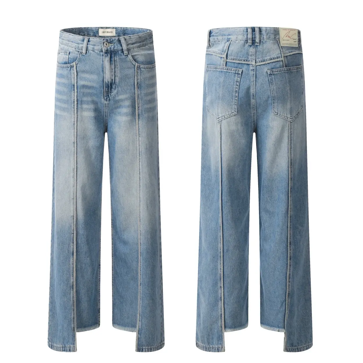 CK9317 - Quần jean suông xẻ gấu nhà CHOI