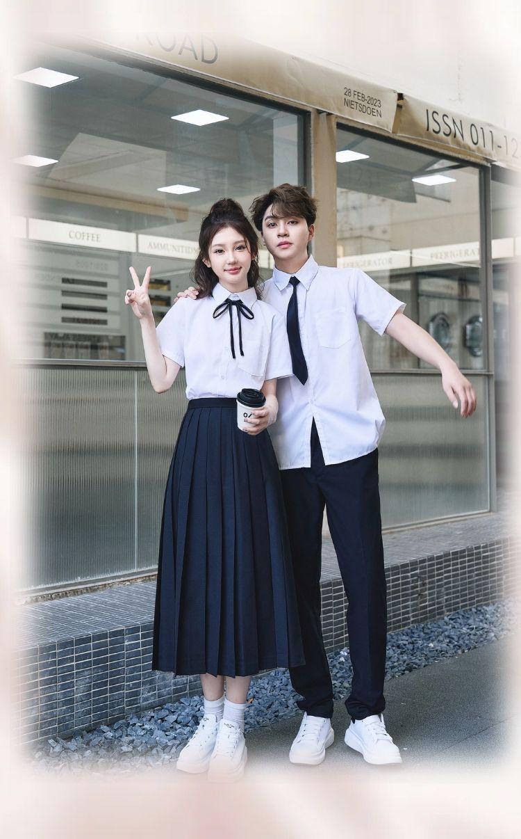 Product Introduction of British Academic Style Outfit - White Bow Blouse + Pleated Skirt Set (High School Choir Uniform, Graduation Performance Dress) 14