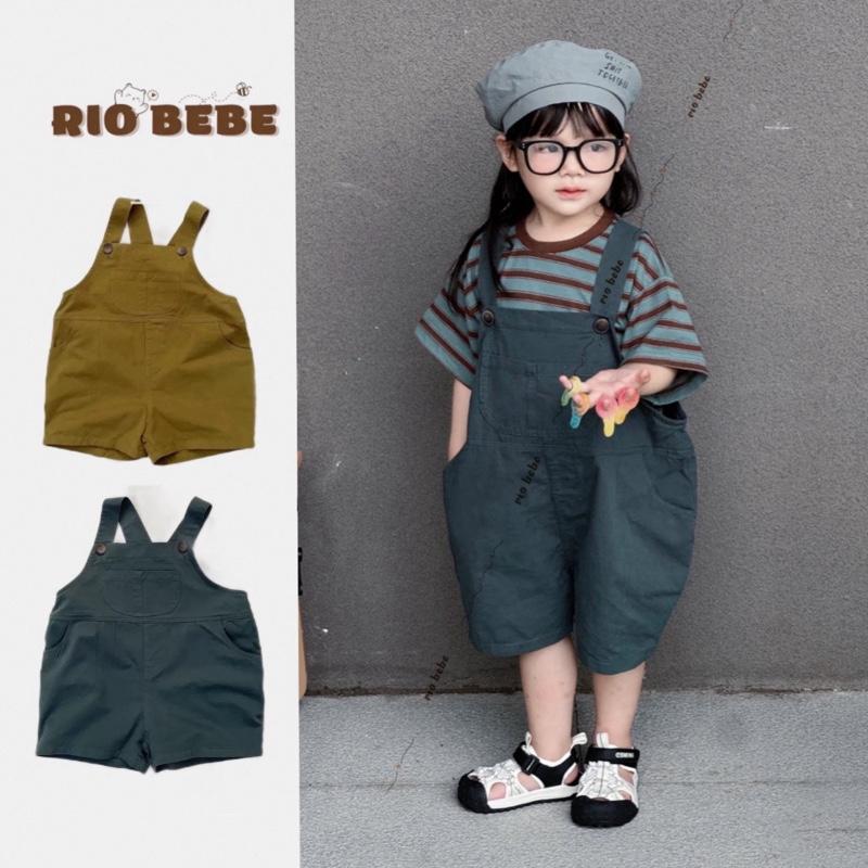   QCCC-k kèm áo  Yếm Quần Kaki Short Trơn Vintage Phong Cách Hàn cho bé trai Bé gái hàng Bản Đẹp 