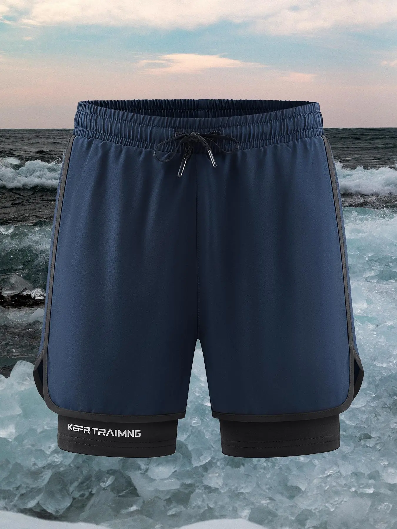 Men's Solid Color Breathable Swim Shorts, Quick Drying Swim Shorts with Towel Loop, Casual Comfy Swim Shorts for Summer Beach Swimming