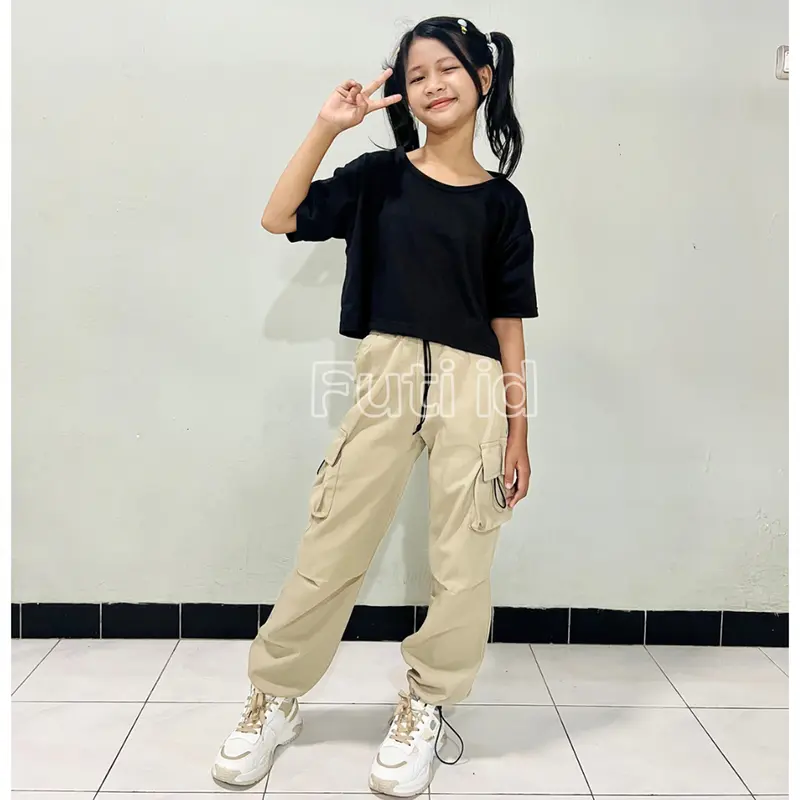 FUTI ID - Jessie Kids Celana Cargo Fashion liburan anak 8 - 12 Tahun 2