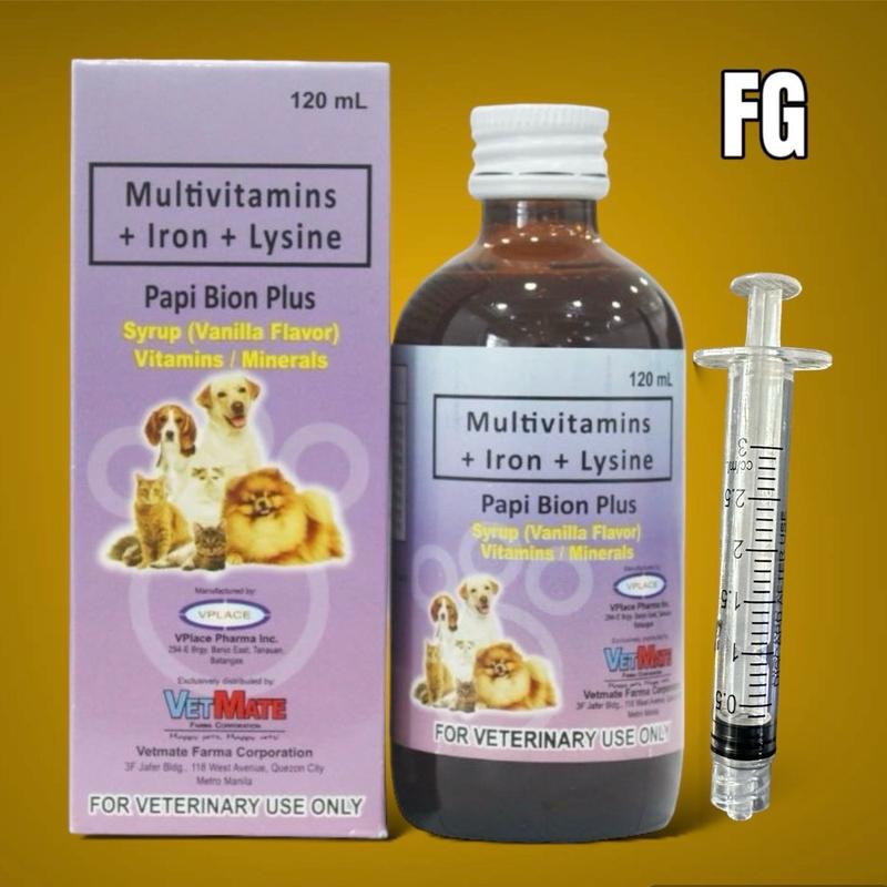 Papi Bion Plus (Multivitamins + Iron + Lysine) 120 ml anti parvo ...