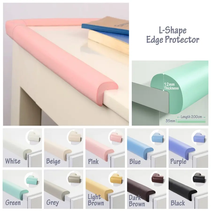 Baby Edge Protector Soft Rubber Hurt Prevention Edge Corner Guards Baby Bumper Edge Strip L-Shape U-Shape Safety Corner