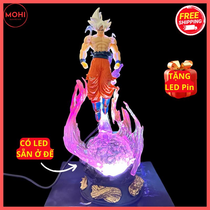 Mô hình Goku bản năng vô cực siêu đẹp, cao 25 cm - Dragon Ball ( Tặng LED ) Toy Đồ Chơi