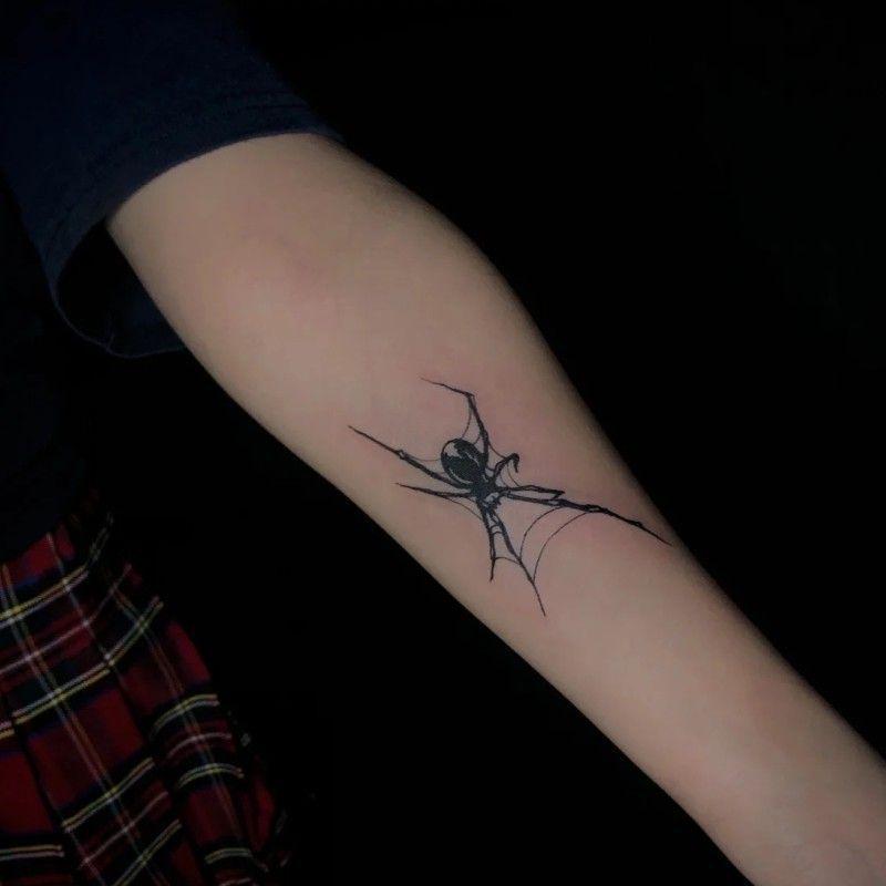 Hình Xăm Tạm Thời Không Thấm Nước, Nhện Đen, 1 Tờ, Hình Xăm Henna, Hình Xăm Tay Áo Làm Đẹp, Nhãn Dán 5