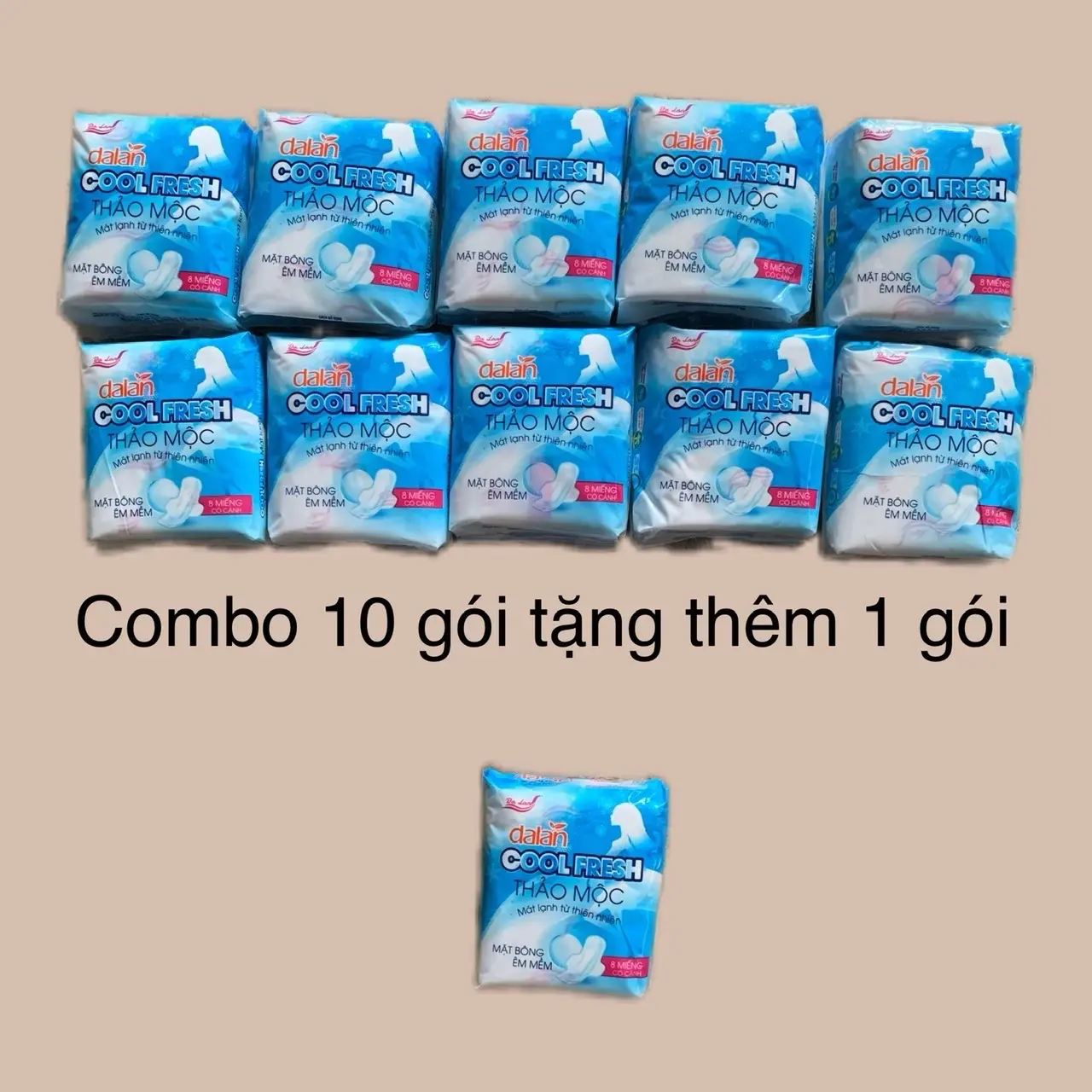 Combo 10 gói băng vệ sinh dạ lan thảo mộc the mát cho ngày kinh nguyệt nhiều