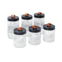 Gambar AZKO Picas Roku Stoples Kaca Set 6 Pcs Transparan - Hitam Toples Jar Food Container Setoples Wadah Penyimpanan Kedap Udara dari AZKO ID Kota Depok 5 Tokopedia