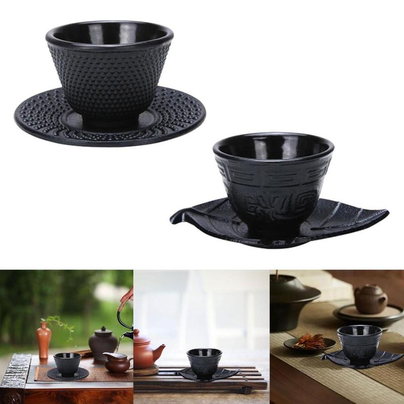 Cast Iron Teacup with Coaster,Tea Cup with Saucer,Creative Teaware,Asian Tea Cup,Cast Iron Teaware,Iron Tea Cup Tea Cup 4