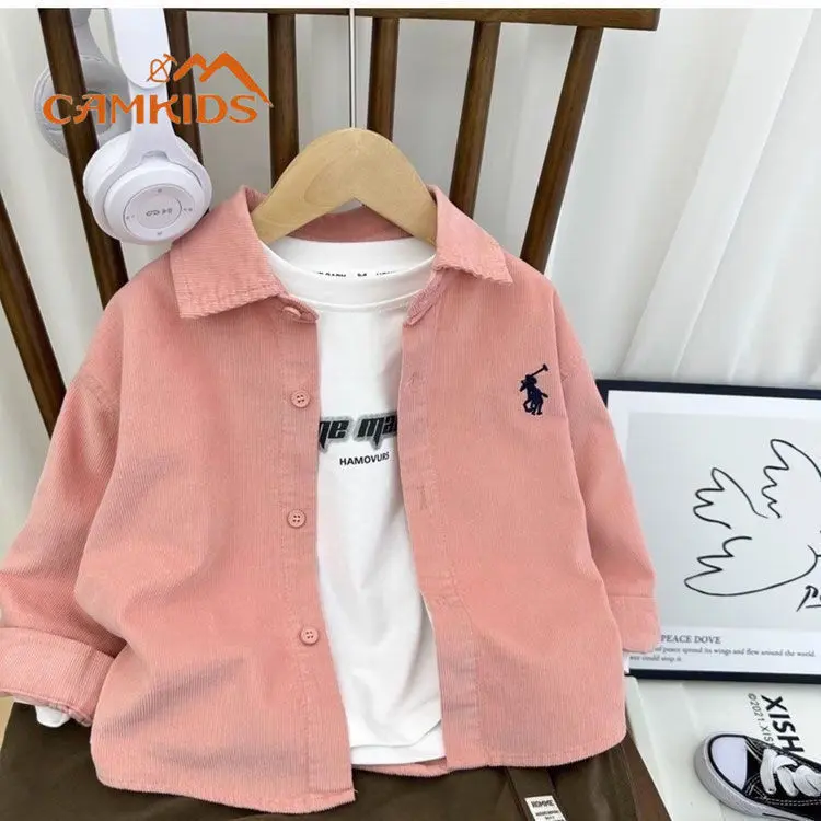 Áo Sơ Mi Trẻ Em, Camkids, Bộ Sưu Tập Mùa Xuân Và Mùa Thu, Hàng Mới Về 2024, Phong Cách Hàn Quốc, Áo Sơ Mi Vải Nhung Kẻ, Dành Cho Bé Trai Và Bé Gái, Thiết Kế Đẹp Trai 7