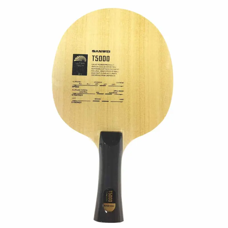 Lưỡi Vợt bóng bàn, SANWEI T5000 CARBON Chính Hãng, 5 + 2 Carbon, Cao su RXTON 1, Đen và Đỏ, Lưỡi bóng bàn T5000 3